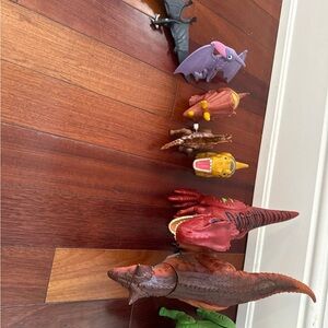 Dinosaur Action Figure Set - Red, Brown, Green